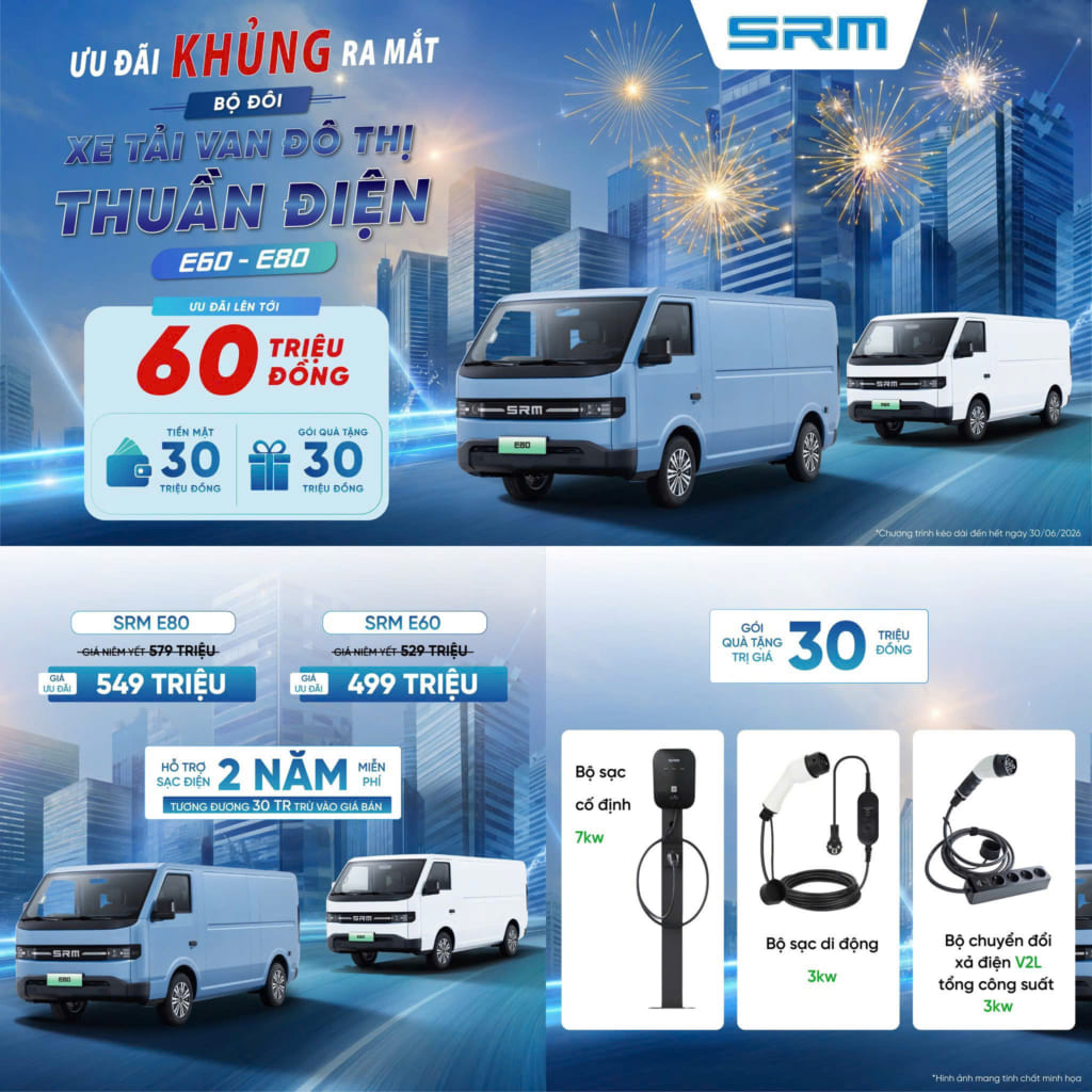 Đánh giá xe Van điện SRM E60